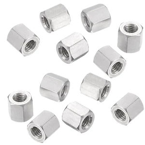 Dado di Giunto Metrico Esagonale Acciaio Inox M6 X Passo 1.0 304 Lunghezza 10Mm, Confezione da 12 - Foto 1 di 2