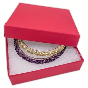 25 Stück Karton Papier SCHMUCK GESCHENKBOX mit Baumwollpolstereinsatz - rot - 9 Größen - Bild 1 von 23