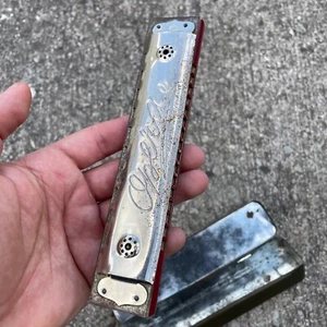 VINTAGE MUSIK 6 1/4" LANGE OPERN HARMONIKA WEST GERMANY IN BLECHDOSE - Bild 1 von 6