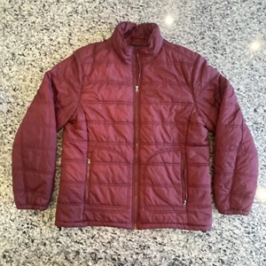 Banana Republic Mens Maroon Long Sleeves Full Zip Down Puffer Jacket Size L #593 - Picture 1 of 11