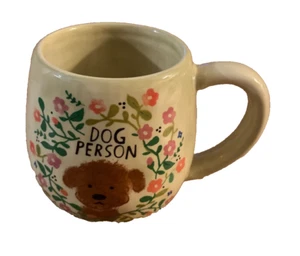 Coffee Mug Cup Dog Person Brown Puppy Floral Natural Life - Picture 1 of 4