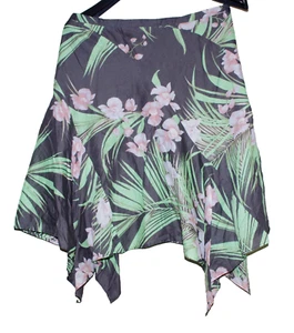 Paul & Joe Multi Color Cotton Asymmetrical Hem Green Floral Miniskirt Size:42 - Picture 1 of 3