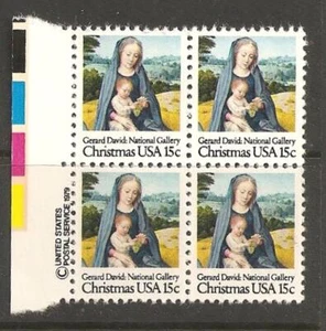 1979 Scott #1799 Madonna & Child, Gerard David Block of 4 - 15c Stamps MNH OG - Picture 1 of 1