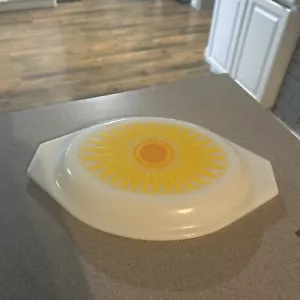 Pyrex Sunflower Daisy 043 coperchio ovale 1-1/2 quarto vintage 943C coperchio di ricambio - Foto 1 di 4