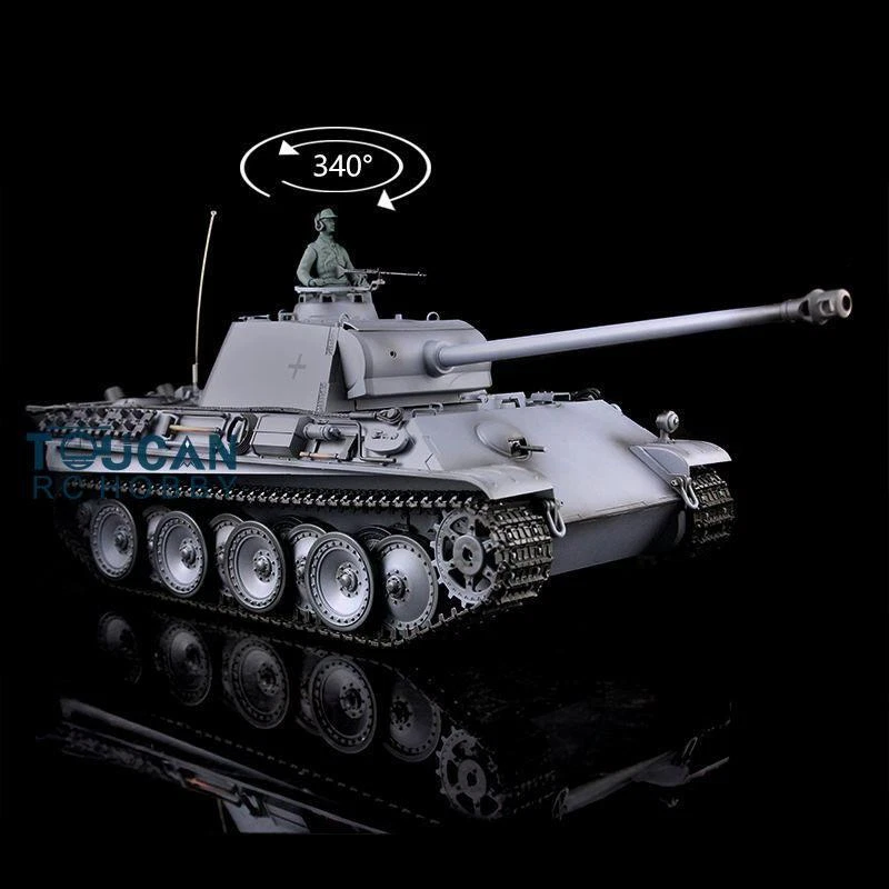 Tanque de plástico 2.4G Henglong 1/16 7.0 German Panther G RTR RC versión modelo 3879 gris Foto 1 de 1