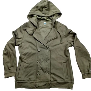 SJB Active Olive Green Jacket Sz Large Button Up Hooded - Picture 1 of 13