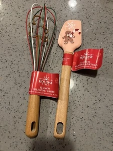 Holiday Time Weihnachten Silikon Lebkuchen Schneebesen und Spatel Set NEU - Bild 1 von 5