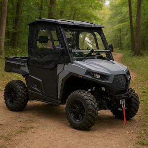 For T-Boss 550 750 560 760 UTV Black+Clear Soft Door Soft Half Door Enclosure - Picture 1 of 20