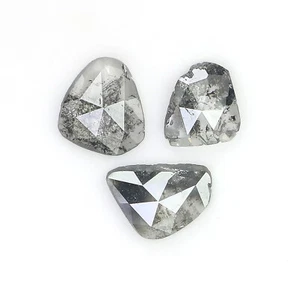 0.90 Ct Natural Loose Slice Shape Diamond 4.90 MM Salt And Pepper Diamond LQ1471 - Picture 1 of 8