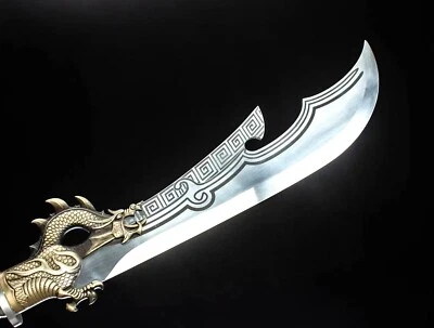 Handmade Wushu Dao Sword Dragon Sabre Kung Fu Broadsword 1095 Carbon Steel Blade - Image 1 of 4