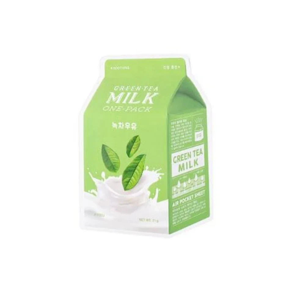 [A'PIEU] Paquete de un paquete de mascarilla facial de leche Apieu té verde 6 piezas ¡Oferta de vendedor de EE. UU.! Foto 1 de 1