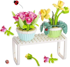 Mini Flowers Bouquet Building Blocks Plant Bonsai Floral Building Bricks for Hom - Picture 1 of 12