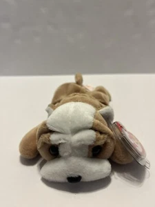 Ty Beanie Baby WRINKLES the Bulldog 7" peluche 1996 marrone chiaro bianco imbottito animale giocattolo - Foto 1 di 1