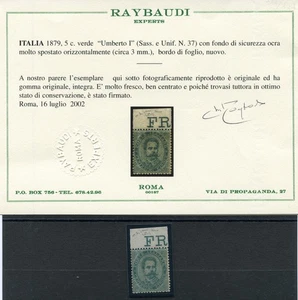 Umberto I. Cent. 5 Sorten Sicherheitsboden verschoben - Bild 1 von 1