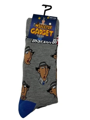 Calcetines Inspector Gadget Crew Gris Azul Talla Única Dibujos Animados Retro Años 80 90 Nostalgia Foto 1 de 2