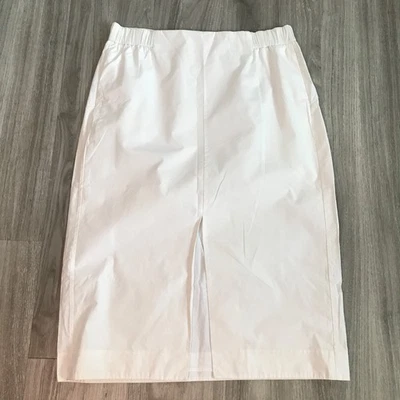 COS Womens Skirt 8 White Poplin Straight Pencil Knee Length - Image 1 of 4