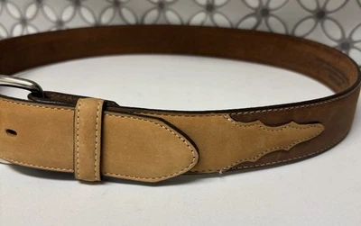 Cinturón de cuero vaquero del oeste marrón de dos tonos Silver Creek clásico talla 36 EE. UU. Foto 1 de 4