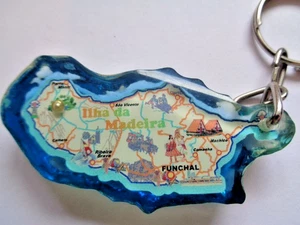 Vintage Schlüsselanhänger Resin Karte mit Perle Madeira gebraucht - Bild 1 von 18