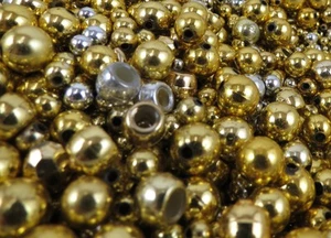 Bolsa surtida de cuentas de plástico dorado/plateado sin marca tamaño pequeño 1 lb - Imagen 1 de 5