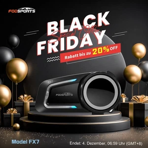 FOD FX7 Intercom Motorrad Headset Bluetooth Gegensprechanlagen MESH Multi Audio - Bild 1 von 21