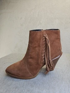 COACH Westyn Fringe Suede Cognac So-West Cowgirl Comfy Datenight Sz 9B Preloved - Picture 1 of 14
