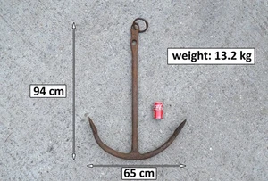 old vintage iron boat fisherman anchor 94 cm / 13.2 kg - FREE POSTAGE - Picture 1 of 7