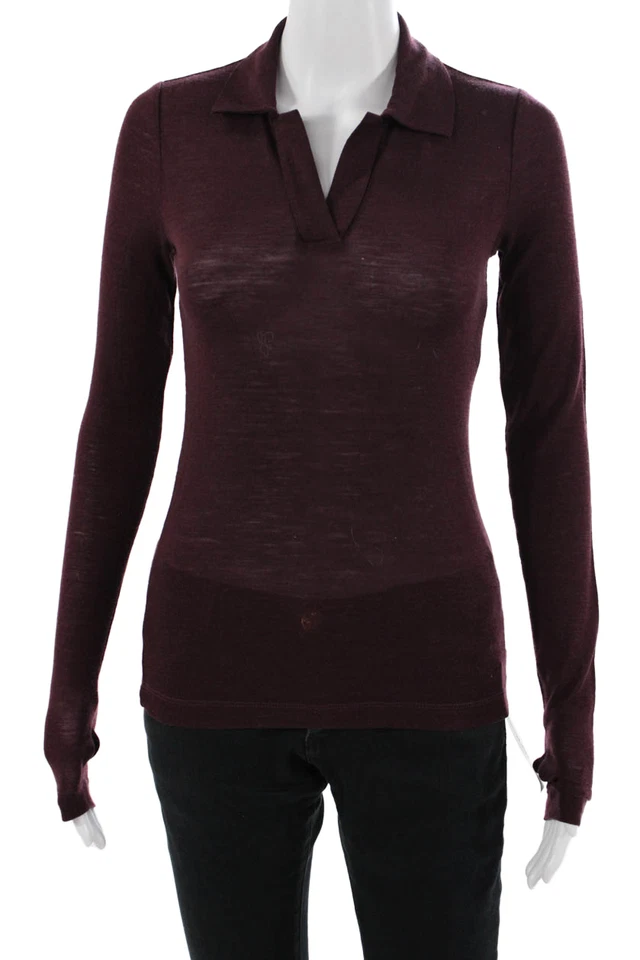 Polo básico manga larga cuello lana púrpura COS para mujer talla XS Foto 1 de 4