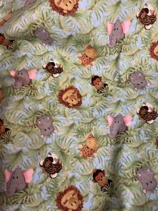 0.8 Yard X 44”.  Jungle Babies . For Quilts Craft Blankets. Flannel, Cotton - Picture 1 of 1