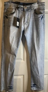 Men’s Steve's Jeans Slim Denim Stretch 34X30 Light Wash Blue/Bale New - Picture 1 of 18