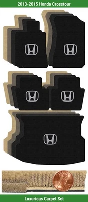 Набор ковриков Custom Luxe для Honda Crosstour 2013-2015 годов выпуска с логотипом (5 штук) #RVT - Изображение 1 из 4
