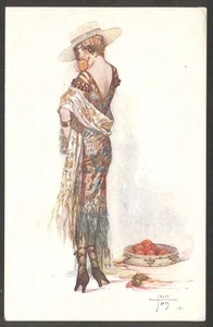 Art Jan Tam Sensual Woman w Fruits Femmes Et Frits Marque L-E Postcard #78 1 - Picture 1 of 2
