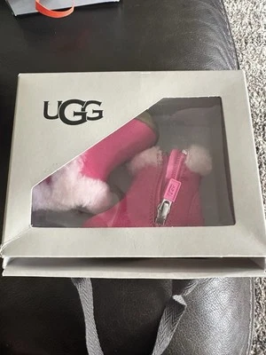 UGG BABY BIXBEE BUBBLE GUM PINK SHOES SLIPPERS BOOTIES 0/1 XS BBG 3274 INF NIB - Image 1 of 2