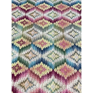 Vintage Brocade Bargello Upholstery Fabric Jacquard Zig Zag Geometric BTY - Picture 1 of 8