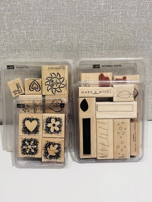 Stampin Up! Lote de 4 conjuntos de selos de madeira total de 20 selos - Imagem 1 de 4