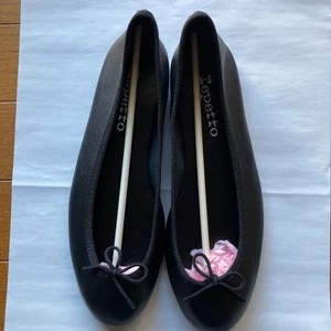 repetto Ballet shoes Flat Pump Black Leather Size 39 USED Japan Free Ship - Picture 1 of 7
