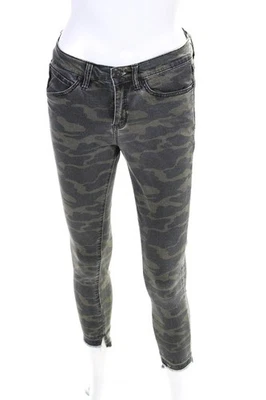Artelier Nicole Miller Womens Camouflage Bleeker Mid Rise Skinny Jeans Gray 27 - Image 1 of 4