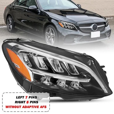 Faro derecho del pasajero para Mercedes Benz C300 C43 C63 AMG 2019-2021 LED Foto 1 de 4