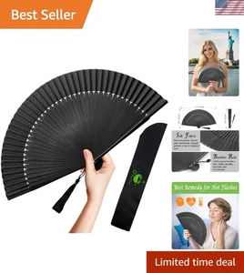 Handgefertigter chinesischer japanischer Seidenfächer - 8,3 Zoll eleganter faltbarer Fächer für kühl - Bild 1 von 11