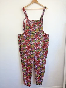 Lucy & Yak Dungarees Size UK 22 Fruity Vulva Vagina Print RARE Pink Fruit Cotton - Picture 1 of 7