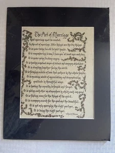 The Art Of Marriage, Framed Poem By Wilfred A Peterson - Picture 1 of 4