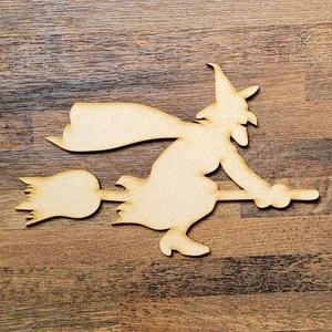 Strega grande in legno forma artigianale 10-60 cm MDF abbellimento decorazione Halloween - Foto 1 di 5