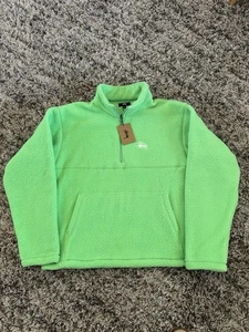 Größe Large - Stussy Fleece Sherpa Half Zip Mock Neck (MELONE) 118453 - Bild 1 von 4
