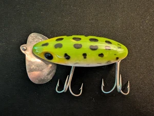 Vintage Fred Arbogast Jitterbug - grüner Frosch - 2 1/2 Zoll Körper KOSTENLOSER VERSAND!!! - Bild 1 von 3