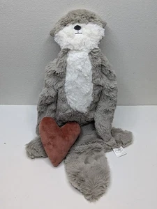 Slumberkins Brown White Otter Heart Baby Snuggler Stuffed Animal Plush Lovey 17" - Picture 1 of 8