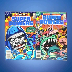 1985 DC Comics Super Powers #1 2 Lot Newsstand Justice League Darkseid Kirby~VF+ - Picture 1 of 8