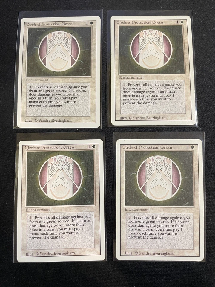 MtG 4x Circle of Protection Green Revised Magic the Gathering  - Image 1 of 1