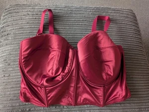 ASOS Reggiseno lungo in raso rosso taglia 42G (T20) - Foto 1 di 9