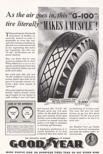 Goodyear Reifen 1939: G-100 macht Muscle Vintage Printanzeige - Bild 1 von 1