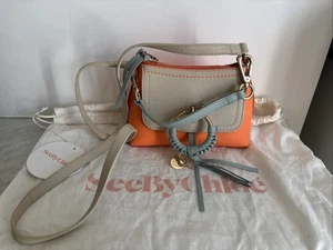 Chloé See by Mini Leather Crossbody In Sparkling Orange - Picture 1 of 9