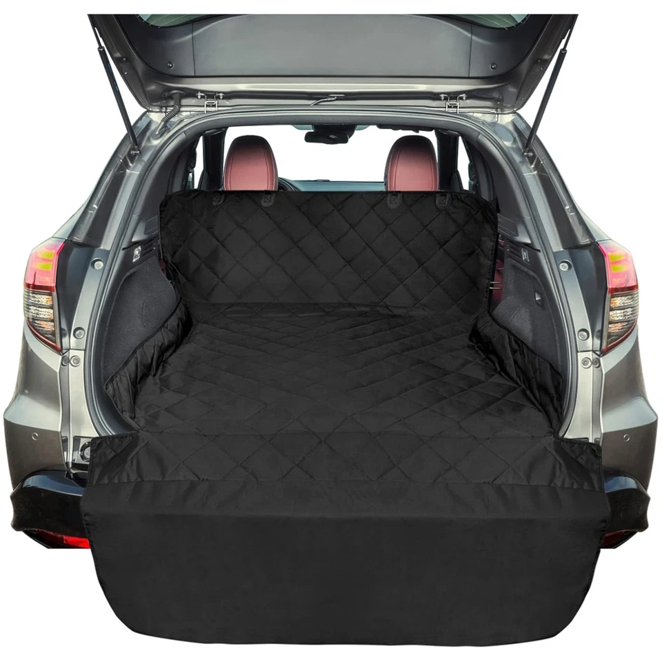 F-color SUV Cargo Liner for Dogs Waterproof 55wx91l Pet Cover Black